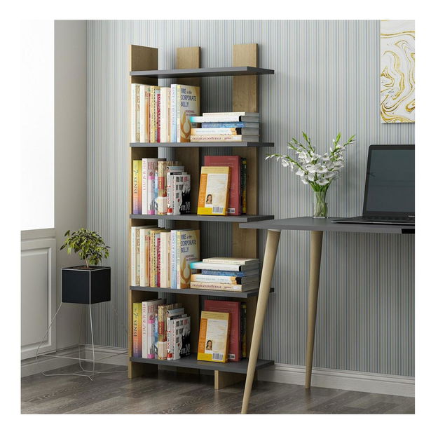 Regal Bulote (antracit + crni hrast)