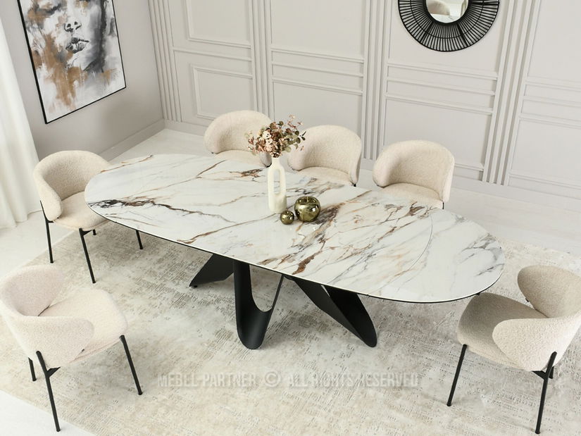 Jedálenský stôl Persi (béžová + čierna)