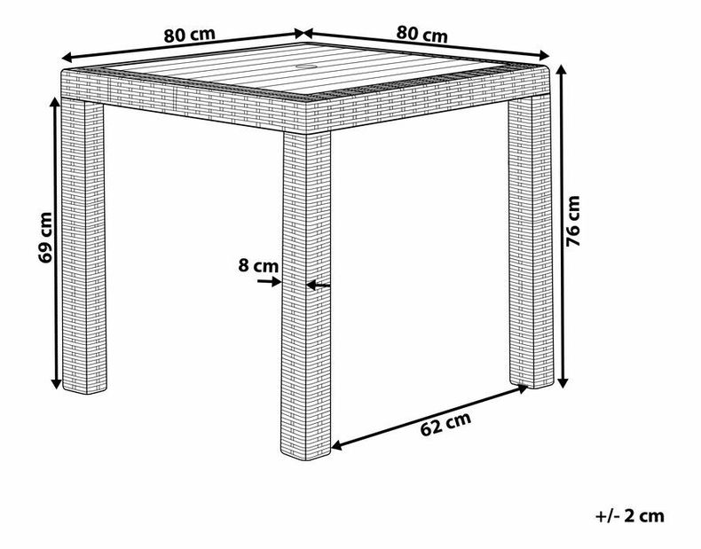 Záhradný stôl Fossil (biela)