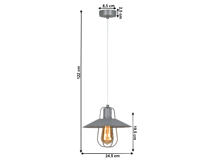 Lampă suspendată Tarun (gri)