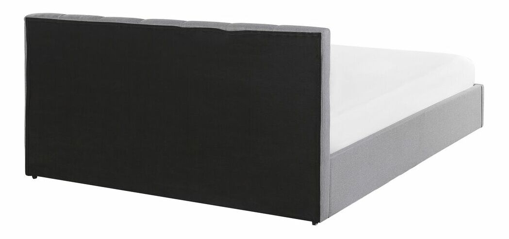 Manželská posteľ 160 cm DARGAN (sivá) (textil) (s roštom a úl. priestorom)