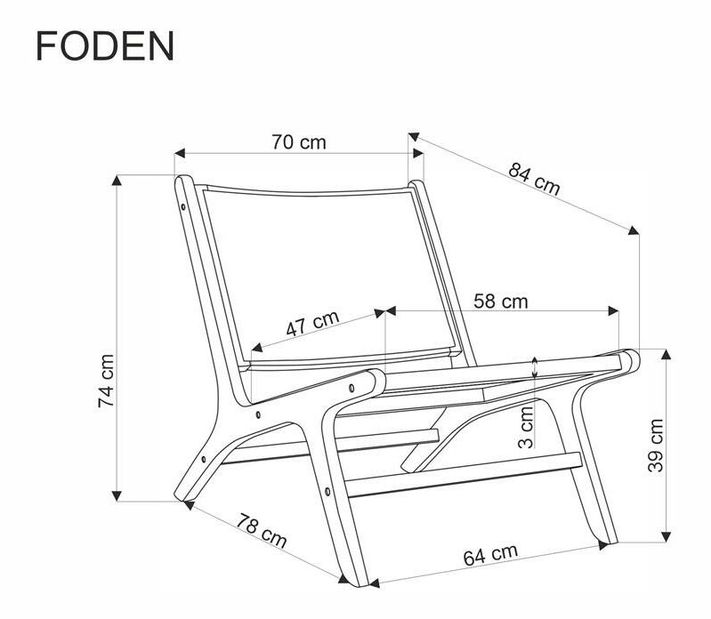 Fotelja Fitten (crna)
