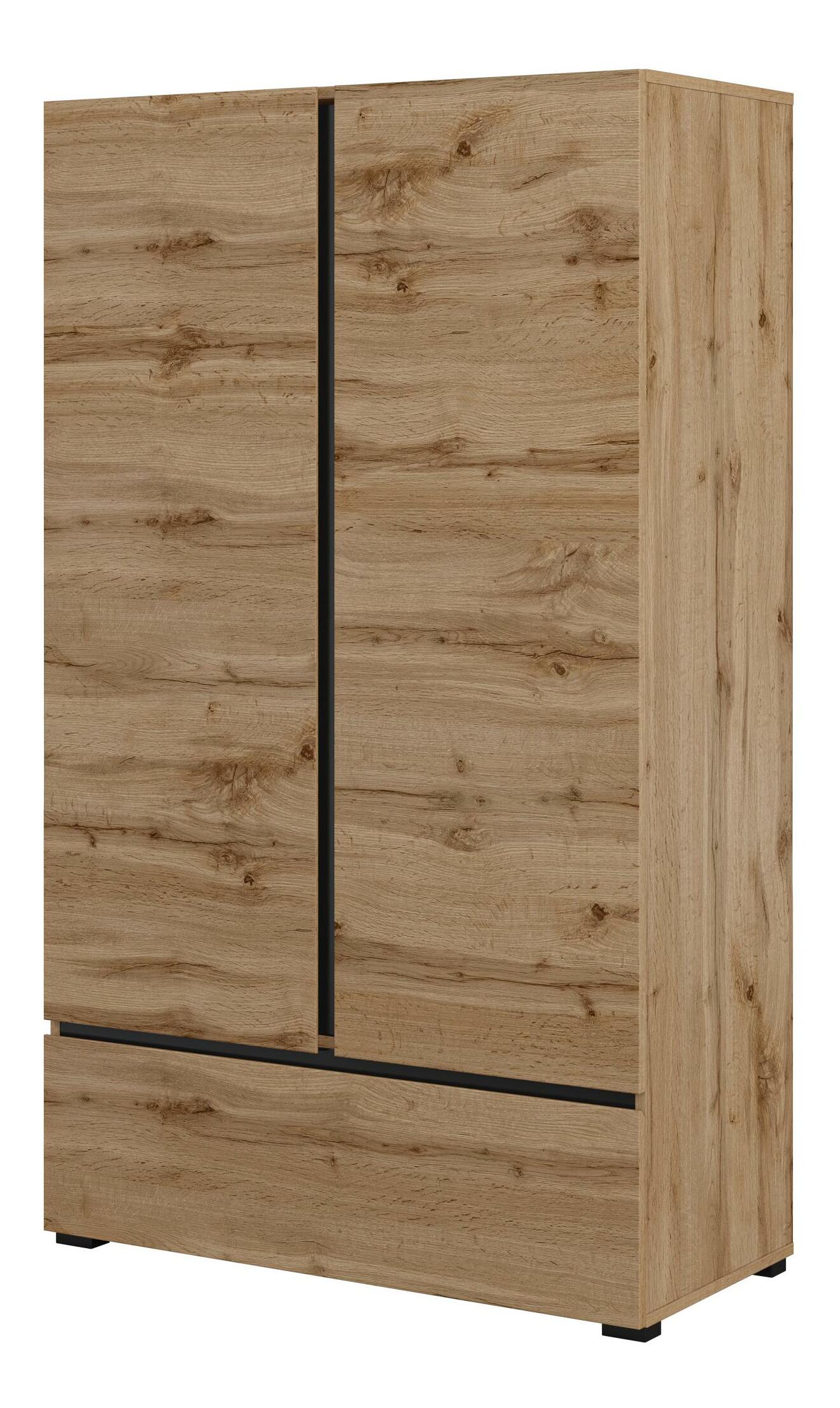 Dulap cu rafturi Crossroad S38 (stejar wotan + negru)