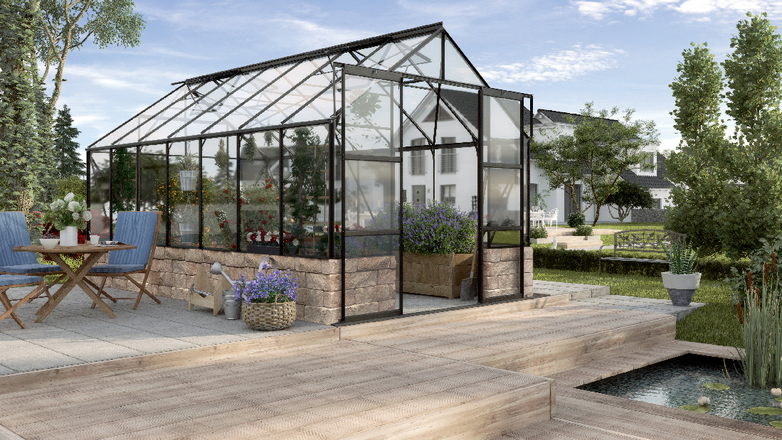 Stil clasic Greenhouse Cassandra 11500 (sticlă securizată + negru)