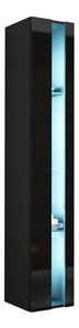 Vitrína 180 New Ziggy (Čierny + Čierny lesk)
