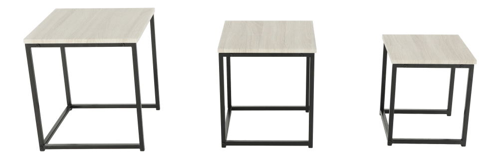 Set 3 buc mese de cafea Kastty typ 3 (stejar sonoma + negru) 