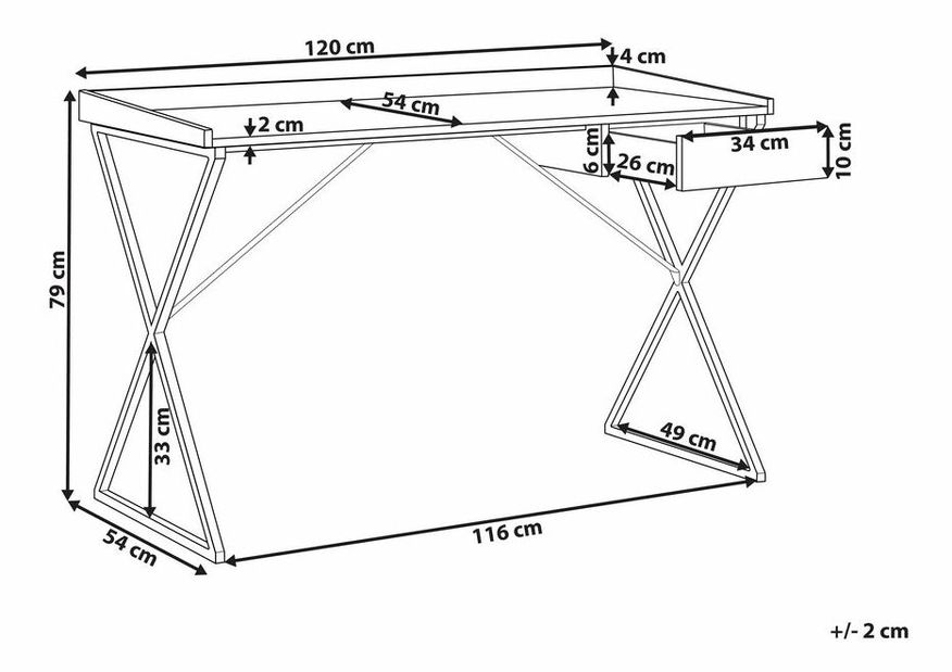 PC stolić Noxza (tamno drvo)