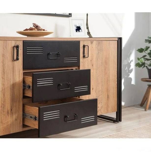 Set mobilier living Cosmopolitan 1 (atlantic pin + negru)