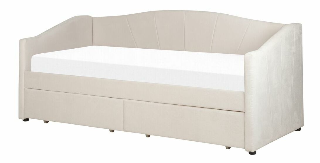 Jednolôžková posteľ 200 x 90 cm Vitto (béžová) (s roštom a úložným priestorom)