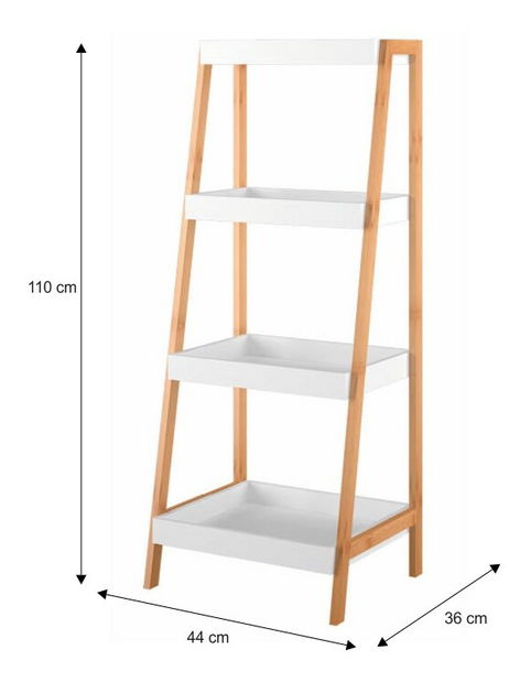 Könyvespolc Rego R2 (Lakkozott bambusz + Fehér) *kiárusítás