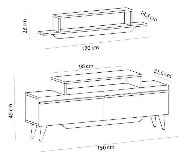 Mobilier living Tebeka 1 (pin atlantic) 