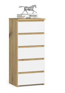 Comodă Cipriano III (stejar artisan + alb)