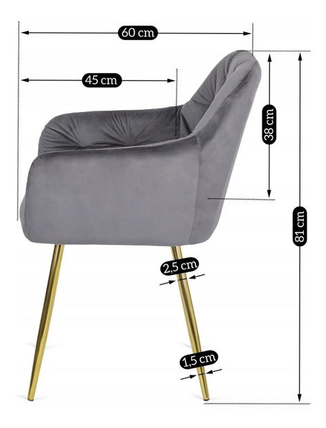 Blagovaonska stolica Respaldar (siva) 