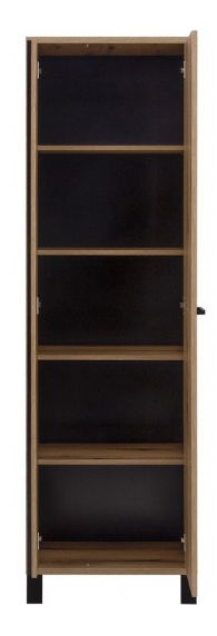 Policová skriňa Neo NE7 (dub evoke + čierna matná)