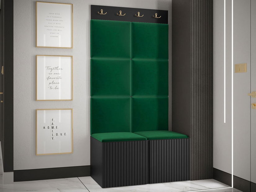 Mobilier hol Tewarota Slim IV (Negru + Verde) 