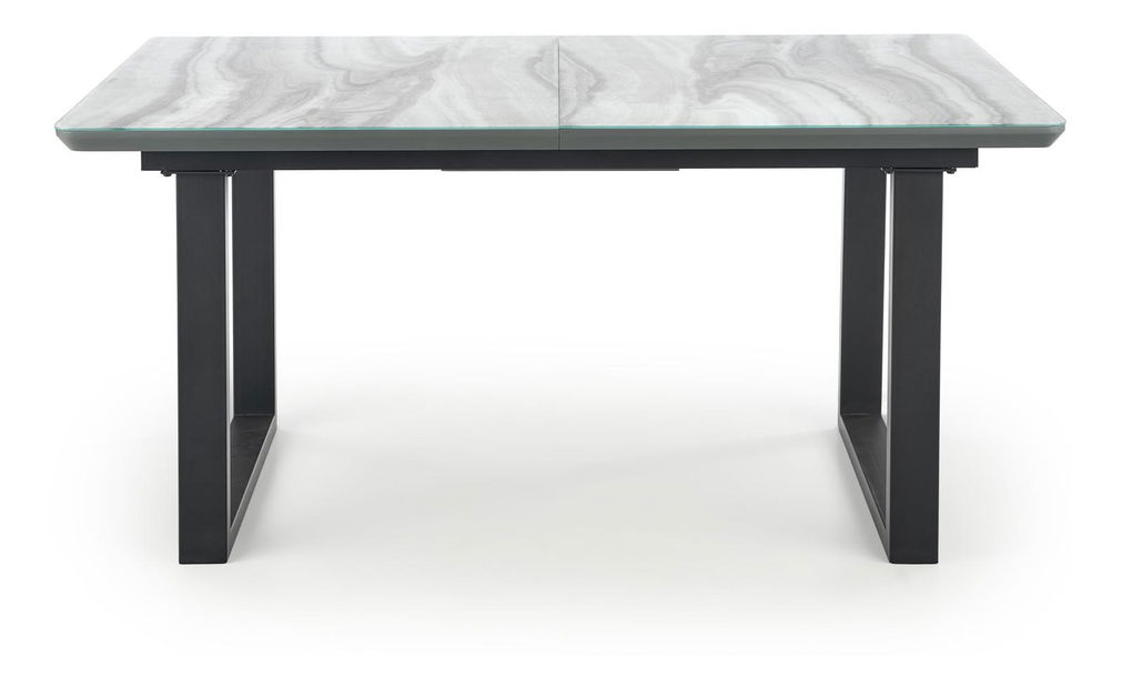 Masă de sufragerie Malan (alb + gri + negru) (pentru 6 a 8 persoane)