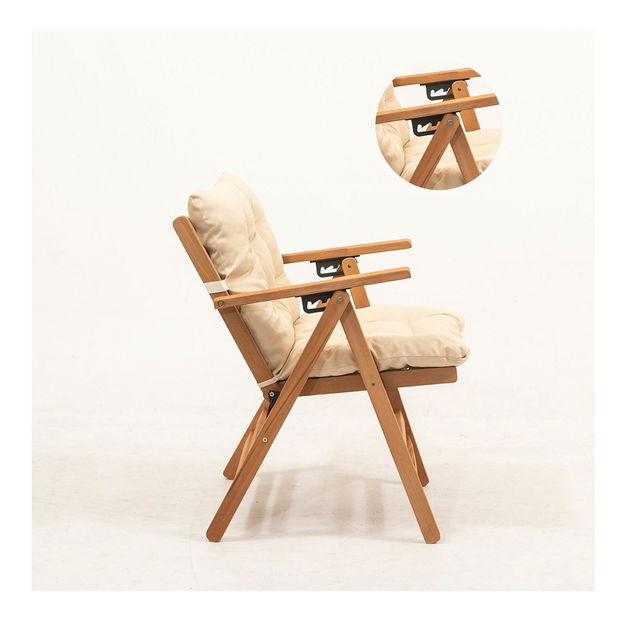 Vrtni set stol i stolice Kikadu 2 (prirodna + krem) (za 2 osobe)