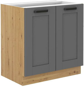 Dolná kuchynská skrinka Lucid 80 D 2F BB (korpus: dub artisan + front: mdf dustgrey)