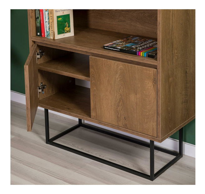 Súprava nábytku do obývacej izby Laxi 25 (orech + čierna)