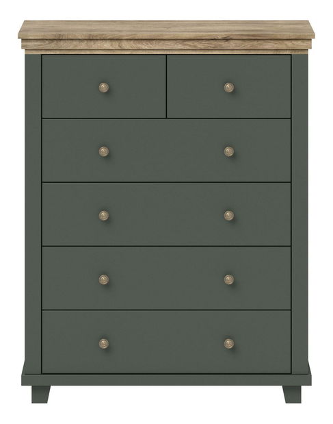 Comodă Elvina S Typ 45 (verde + stejar lefkas)