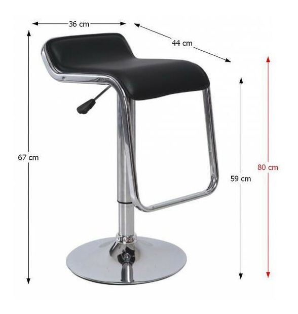 Barová stolička Illaes (čierna + chróm)