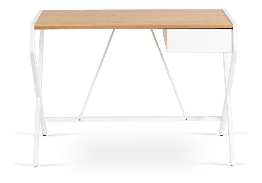 Masă de scris Mecanico (stejar auriu + alb) 