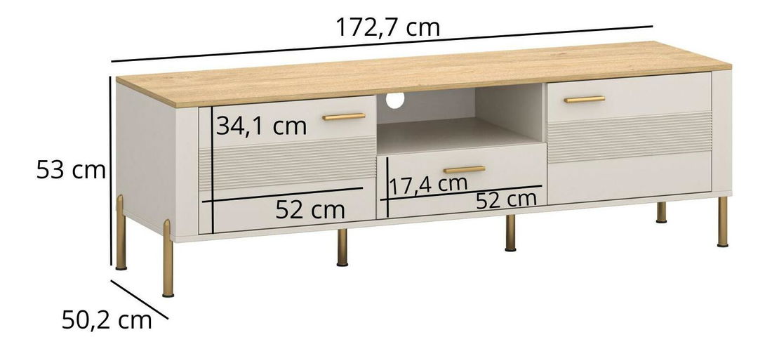 TV ormarić Reiteradas (kašmir + kameni hrast) 