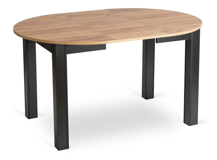 Masă sufragerie extensibilă Hernando (stejar craft auriu + negru) (pentru 4-6 persoane)