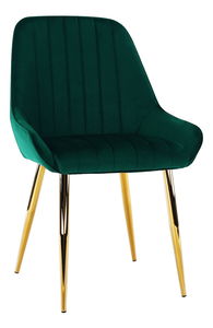 Jedálenská stolička Soddy (smaragdová + zlatá)