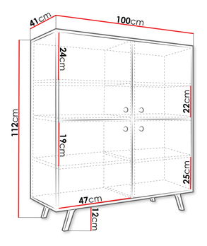 Dulap Astradon D4 (Alb + auriu) 