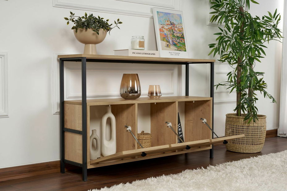 Konzolový stolík Solac 1 (dub + čierna)