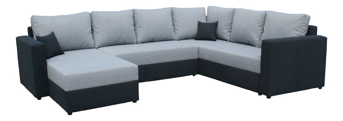 Rohová sedačka do U Azalea čierna/sivá, ľavá