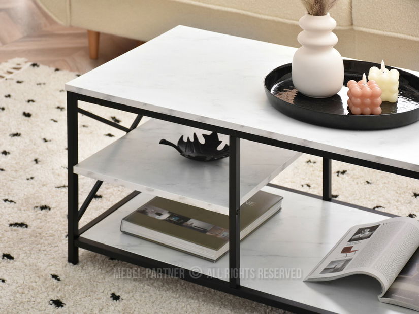 Măsuță de cafea Jukky Stol (alb + negru)