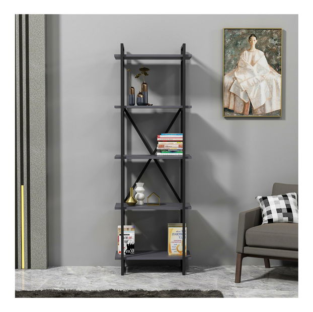 Regál Ladepe 1 (čierna + antracit) 