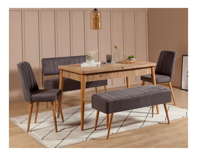 Blagovaonski set Vlasta 2 (antlantski bor + antracit) (za 6 osoba)