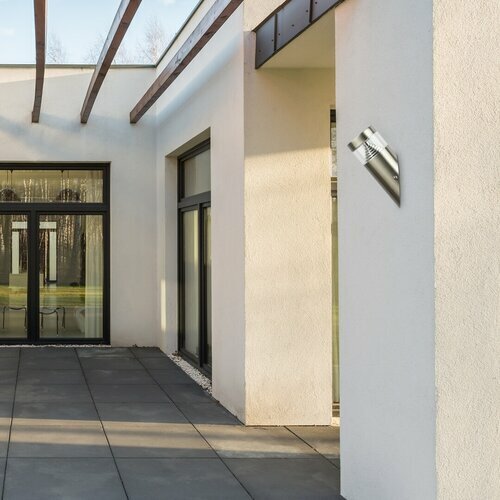 Vonkajšie nástenné LED svietidlo Lisbon (priehľadná + nehrdzavejúca ocel)