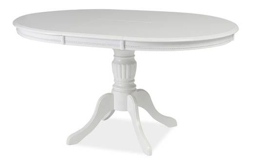 Masă extensibilă de sufragerie 106-141 cm Oliner (alb) (pentru 4 până la 6 persoane)