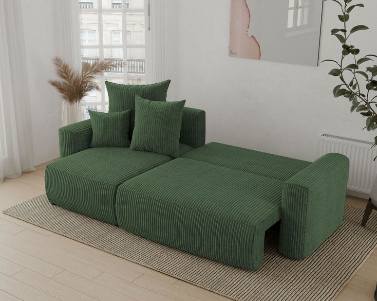 Rohová sedačka Denia (L) (tmavozelená)