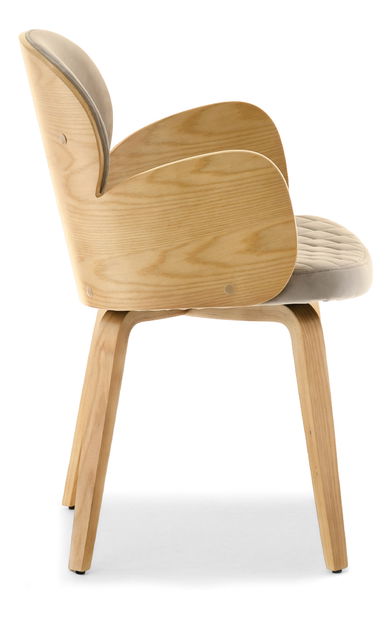 Jedálenská stolička Ahogar (béžová + dub)