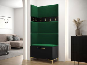 Mobilier hol Futura IV (negru + verde închis)