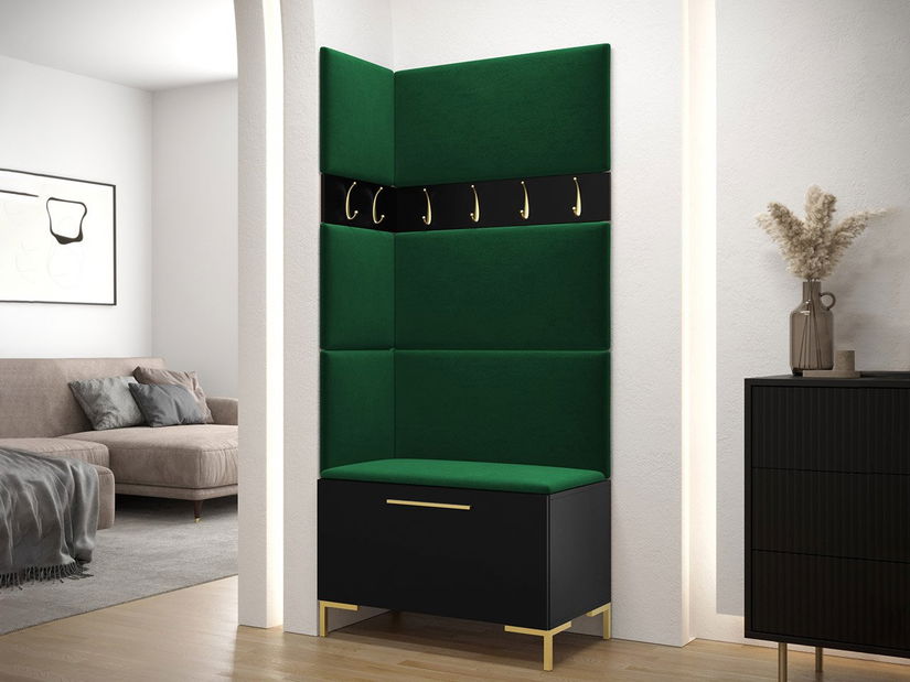Mobilier hol Futura IV (negru + verde închis)