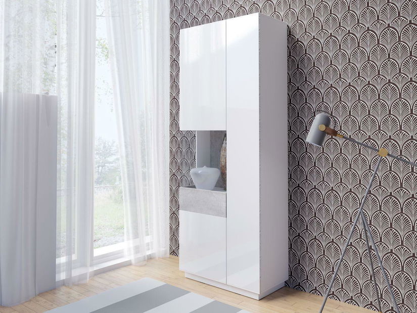 Vitrin Stacey Typ 12 (beton + fehér)