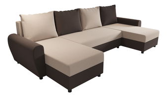 Sarok ülőgarnitúra U Fleur U (sötétbarna + bézs)