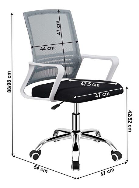 Scaun de birou Apilo 2 (gri + negru + alb)