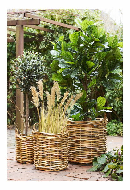 Set 3 ks prútených kvetináčov Bdolena (prírodná)