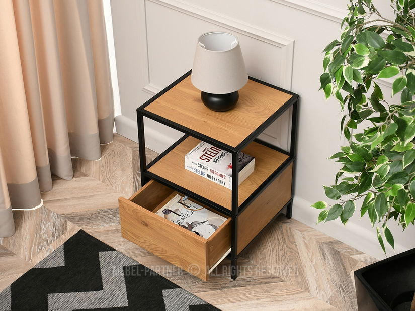 Noptieră Soren Ns (stejar + negru)