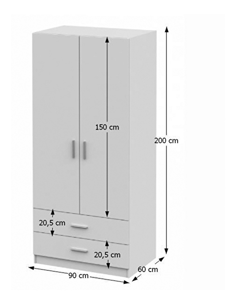 Ormar za garderobu Izetta Tip 5 (bijela) 
