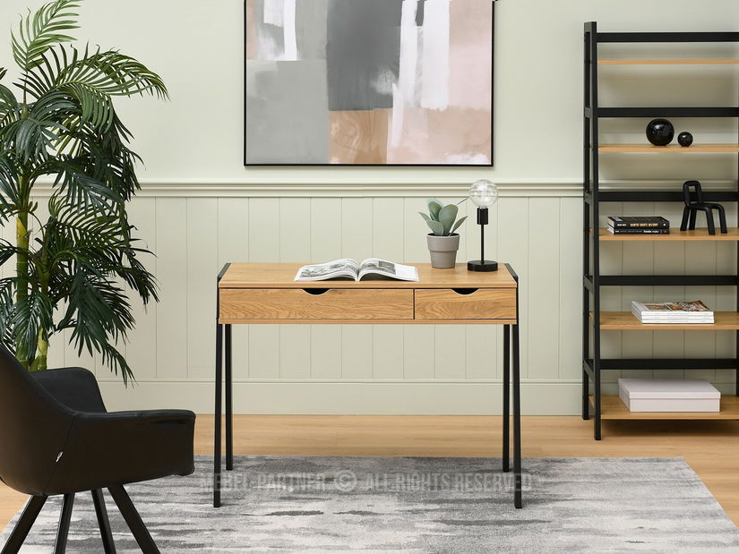 PC asztal Land (tölgy + fekete)