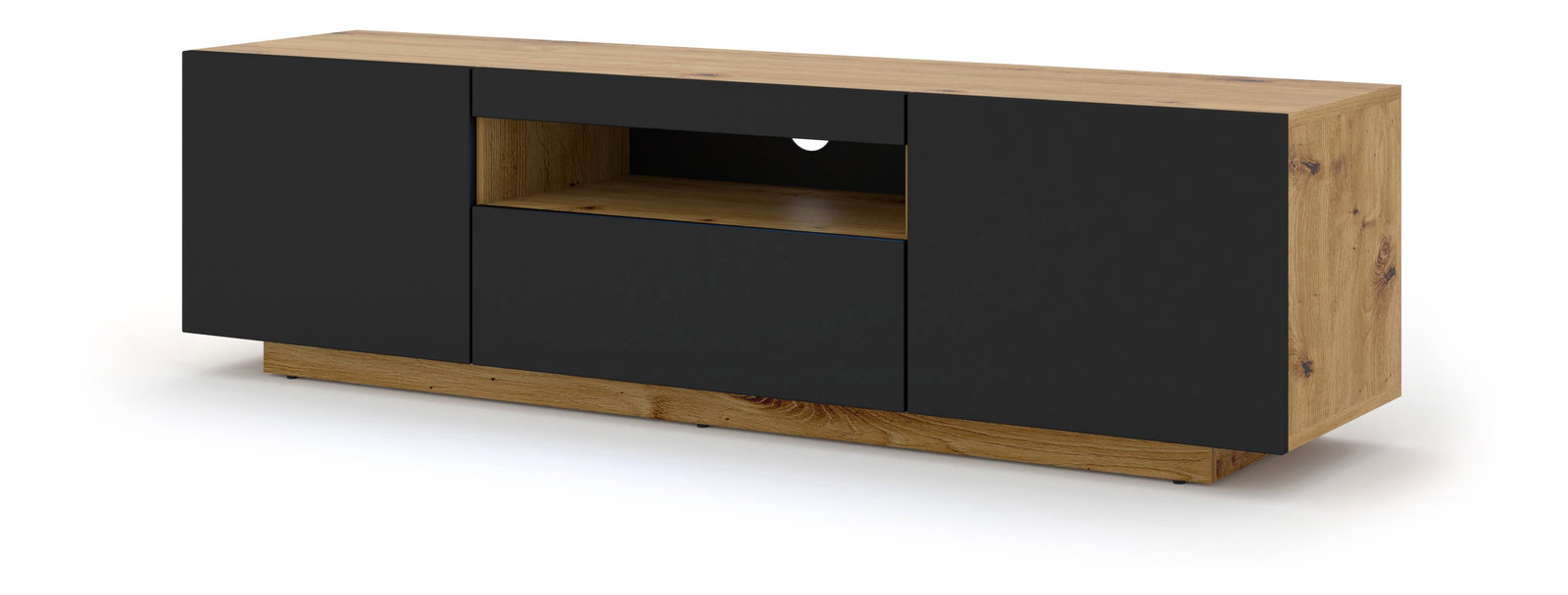 TV stolić/ormarić Aurinko 150 (hrast artisan + mat crna)