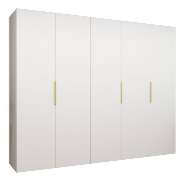 Ruhásszekrény 250 cm Mirabella 1 (fehér + arany)